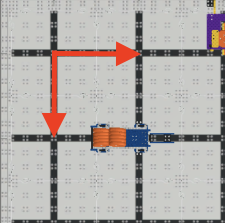 Diagram of the VIQRC Virtual Skills Slapshot Playground field layout with dimensions and starting configurations.