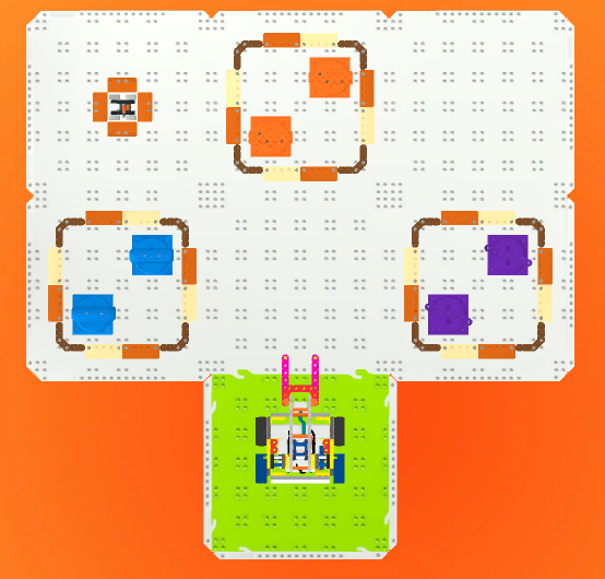 Map of Stage 1 goals in the GO Competition - Mars Math Expedition Playground for VEX GO Hero Robot tasks.