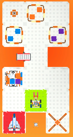 Stage 3 map of the VEX GO Mars Math Expedition, showing goals for coding the robot tasks.