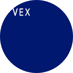 机器人屏幕左上角显示Mono 40字体的“VEX”字样。