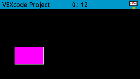 A screenshot of the V5 Brain showing a rectangle filled with purple.