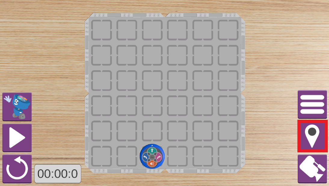 用于在 123 Playspace 活动中更改 123 机器人的起始位置的图标。