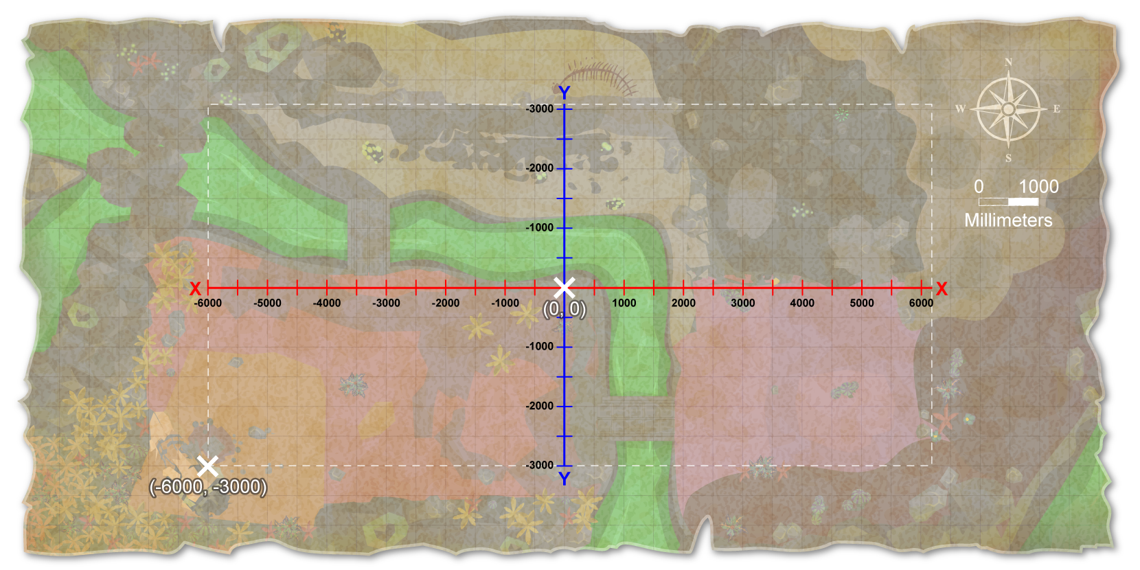 Rover Rescue 网格布局显示区域、矿物、基地、敌人、障碍物和危险细节，适合 VR 游戏。